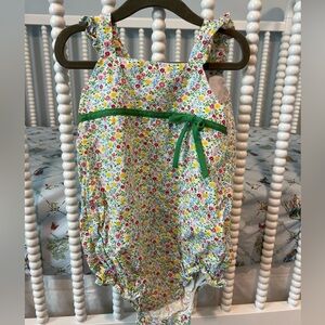 Little English Multicolor Floral Baby Romper with Green Accents